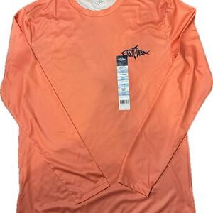 Fish N Vibe LS Performance Tee S/CH Living Coral Marlin